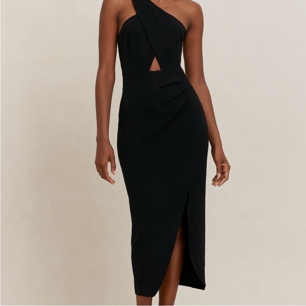 Olía x VICI Elegant Black One-Shoulder Dress NWT medium